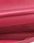 Lambskin Quilted Boy Wallet On Chain WOC Dark Fuchsia