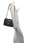 Lambskin Quilted Large CHNL 19 Flap Black