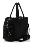 Nylon Quilted Diaper Tote Bag Black