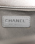 Metallic Lambskin Stingray Quilted Medium Boy Flap Silver