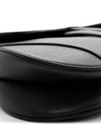 Grained Calfskin Saddle Bag Black