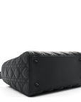 Ultra Matte Calfskin Cannage Medium Lady D1OR Black