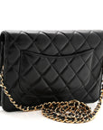 Lambskin Quilted Wallet On Chain WOC Black