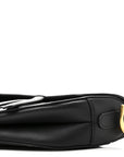 Grained Calfskin Saddle Bag Black
