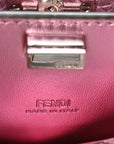 Metallic Cuoio Romano Selleria Nano Peekaboo Satchel Purple