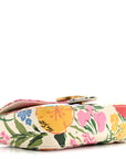X KEN SCOTT Calfskin Matelasse Floral Print Super Mini GG Marmont Shoulder Bag Ivory Pink