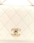 Caviar Quilted Medium Business Affinity Flap White