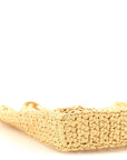 Yarn Raffia Effect Crochet Logo Embroidered Tote Bag Naturale