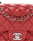 Lambskin Quilted Mini Square Flap Red