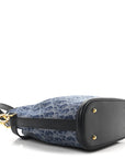 Denim Jacquard Oblique C'est D1OR Bucket Bag Blue