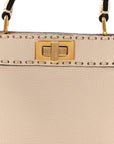 Cuoio Roma Sellerissima Nappa Sintetica Tape Stitch Small Peekaboo I SEE U Satchel Camelia
