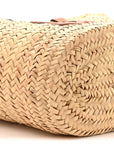 Raffia Calfskin Triomphe Medium Panier Tan