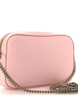 Dollar Calfskin Enamel Super Mini GG Marmont Chain Shoulder Bag Light Pink Blue