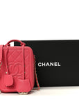 Caviar Quilted CC North South Filigree Vanity Case Pink