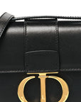Smooth Calfskin 30 Montaigne Flap Bag Black