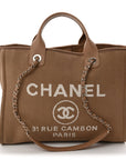 Mixed Fibers Small Deauville Tote Dark Beige
