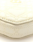 Calfskin Cannage D1ORamour Caro Heart Pouch With Chain White