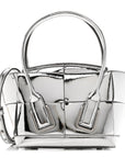 Mirror Laminated Nappa Maxi Intrecciato Mini Arco Silver