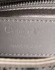 Satin Crystal Cannage Mini Lady D1OR Gray