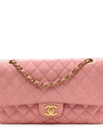 Caviar Quilted Medium Double Flap Pink