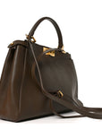 Vitello Morgan Snakeskin Medium Peekaboo Iconic Satchel Foresta
