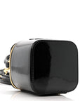 Patent Calfskin Triomphe Mini Vanity Case Black