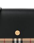 Calfskin Vintage Check Hannah Wallet with Detachable Strap Black