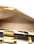 Vitello Seta Snakeskin Monster Eyes Medium Peekaboo Iconic Satchel Amido Sand Black