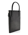 Shiny Porosus Crocodile Lisse Kelly Cadena Clutch Black