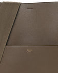 Soft Grained Calfskin Sangle Bucket Bag Taupe