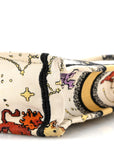 Canvas Embroidered Pixel Zodiac Mini Book Tote Phone Bag Latte Multicolor