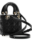 Lambskin Cannage Micro Lady D1OR Black