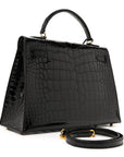 Shiny Alligator Kelly Sellier 32 Black