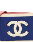Caviar Quilted Filigree Vanity Clutch With Chain Blue White Red