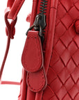 Nappa Intrecciato Nodini Crossbody Messenger Red