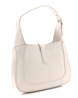 Ancora Calfskin Web Small Jackie Shoulder Bag Light Grey