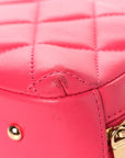 Lambskin Quilted Small Trendy CC Bowling Bag Pink