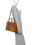 Suede Calfskin Studded Small Sac De Jour Caramel Cognac