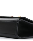 Calfskin Crystal Medium Monogram Kate Satchel Black