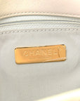 Iridescent Calfskin Quilted Large CHNL 19 Flap White