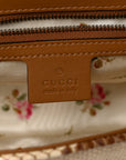 Raffia Elaphe Matelasse Small GG Marmont Shoulder Bag Natural Cream Brown