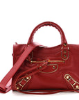 Chevre Gold Metallic Edge Hardware Mini City Rouge Groseille