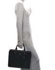 Saffiano Medusa Top Handle Briefcase Black