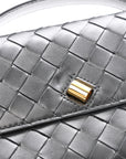 Nappa Intrecciato Long Andiamo Top Handle Clutch Black