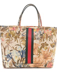 GG Supreme Monogram Water Flora Web Large Ophidia Tote Beige White Multicolor
