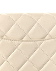 Lambskin Enamel Quilted Pearl Crush Wallet On Chain WOC White