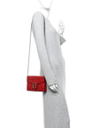 Calfskin Mini Dionysus Chain Wallet Hibiscus Red