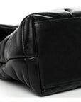 Lambskin Quilted Small Loulou Puffer Monogram Chain Satchel Black