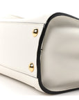 Vitello Seta Suede FF Mini Peekaboo Iconic Satchel White Ice