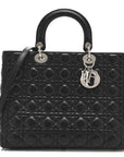 Lambskin Cannage Large Lady D1OR Black